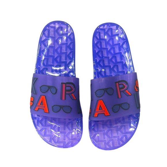 Karl Lagerfeld Shoes - Karl Lagerfeld Tylee Blue Smoke Translucent Pool Slides Womens Size 10 NEW